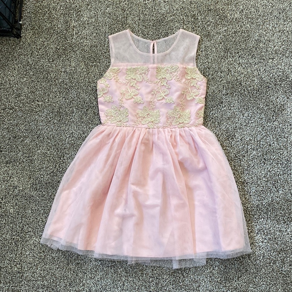 Pink & Gold girls sundress size 12